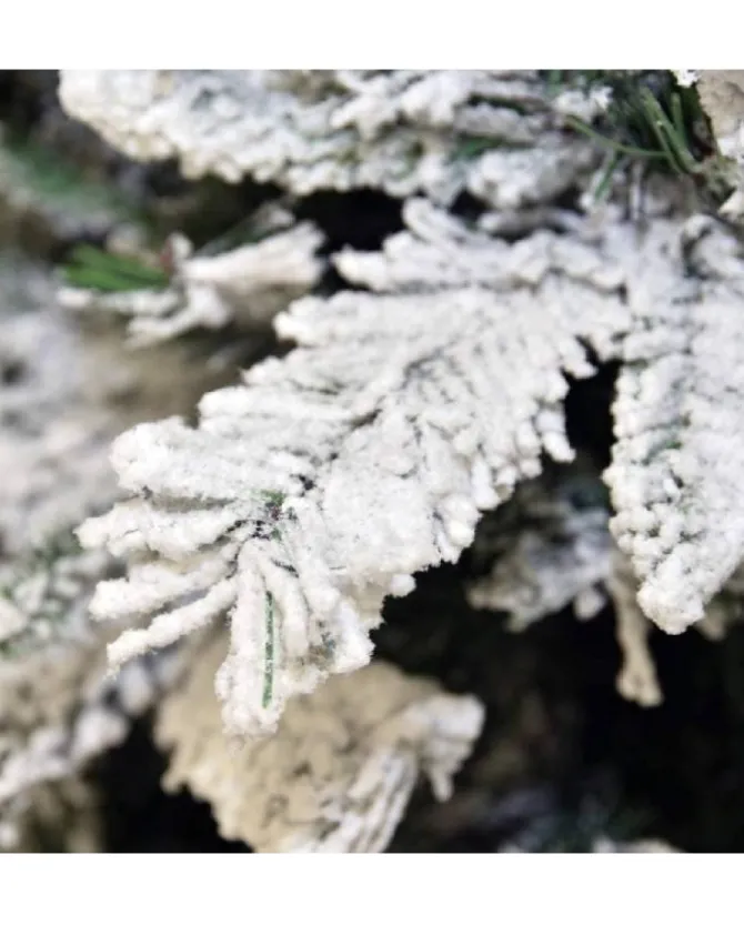 Albero Di Natale Alaska Bianco Innevato H240 Cm Montaggio A Gancio