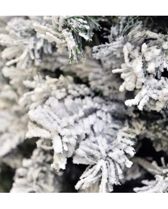 Albero Di Natale Alaska Bianco Innevato H240 Cm Montaggio A Gancio