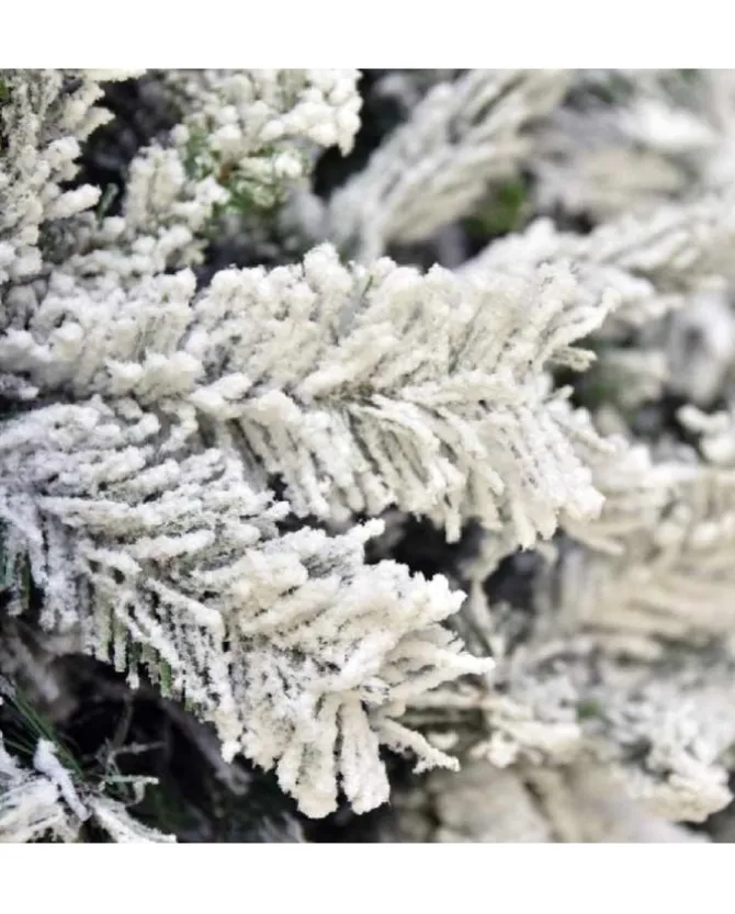 Albero Di Natale Alaska Bianco Innevato H240 Cm Montaggio A Gancio