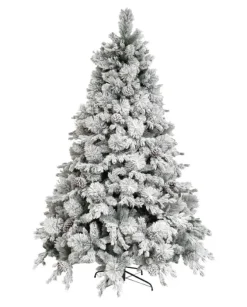Albero Di Natale Bianco Innevato Big Sky Con Pigne 210 Cm | Chianese
