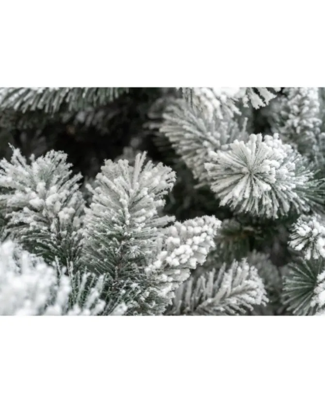 Albero Di Natale Bianco Innevato Big Sky Con Pigne 210 Cm | Chianese