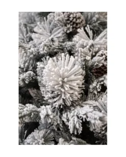 Albero Di Natale Bianco Innevato Big Sky Con Pigne 210 Cm | Chianese