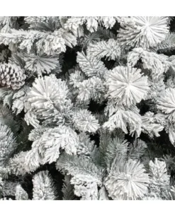 Albero Di Natale Bianco Innevato Big Sky Con Pigne 240Cm | Chianese