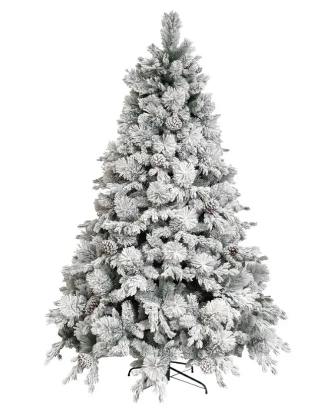 Albero Di Natale Bianco Innevato Big Sky Con Pigne 270 Cm | Chianese