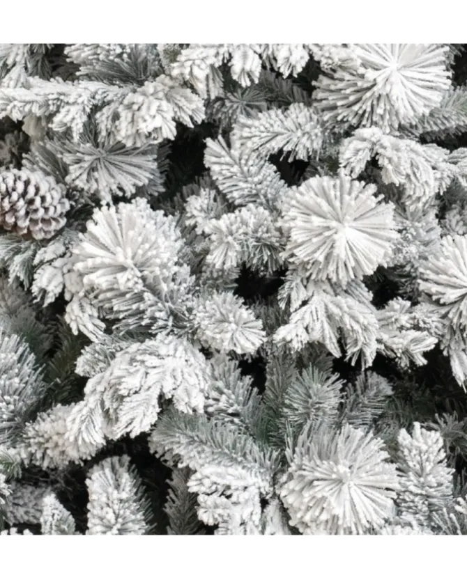 Albero Di Natale Bianco Innevato Big Sky Con Pigne 270 Cm | Chianese