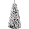 Albero Di Natale Bianco Innevato Montana Slim 240 Cm |