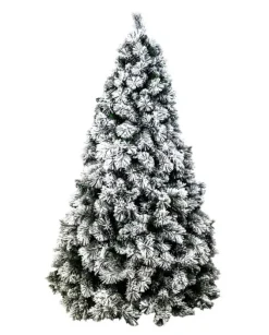 Albero Di Natale Carey Bianco Innevato H240 Cm Montaggio A Gancio