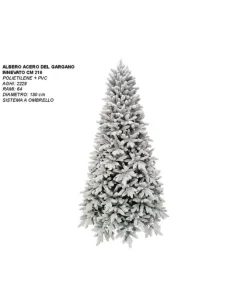 Albero Di Natale Modello Acero Del Gargano Innevato Cm 210
