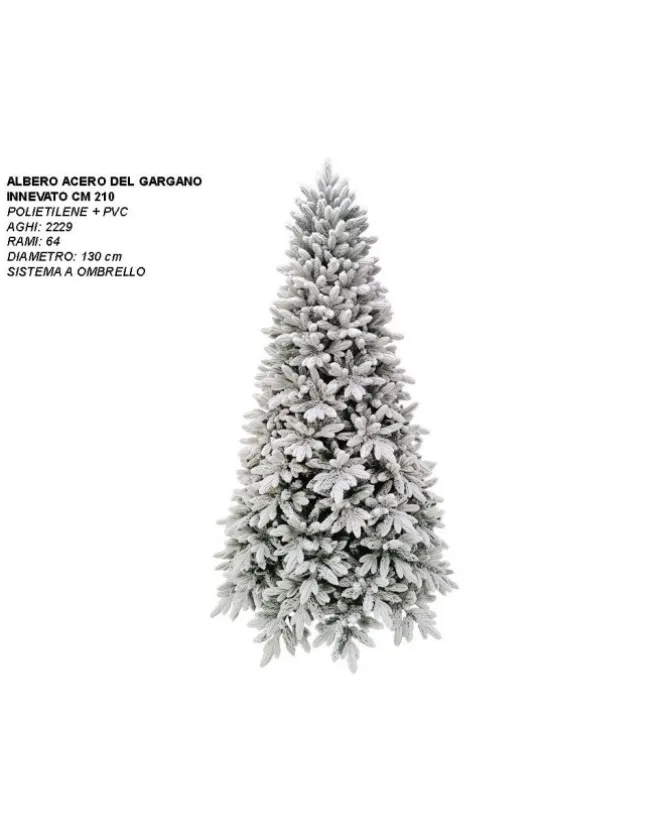 Albero Di Natale Modello Acero Del Gargano Innevato Cm 210
