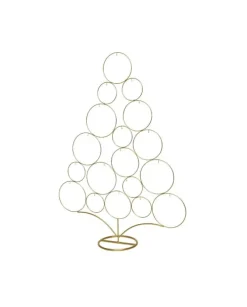 Albero In Ferro Dorato Porta Palline 85 Cm