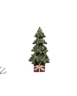 Albero Su Pacco Dono Glitter 26 Cm