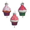Appendini Di Vetro Cupcake 3Col H60Cm 1Pz Per Albero Di Natale
