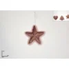 Appendino Addobbo Stella Velluto Rosa 16 Cm Per Albero Di Natale 1Pz