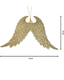Appendino Decoro Da Albero 16 Cm Ali D'Angelo Glitterate