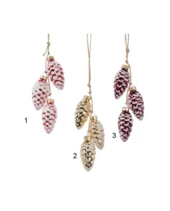 Appendino Decoro In Vetro Pigne Colorate Per Albero Di Natale 1Pz