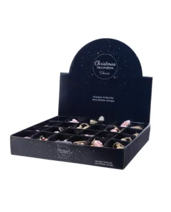 Appendino Decoro In Vetro Pigne Colorate Per Albero Di Natale 1Pz