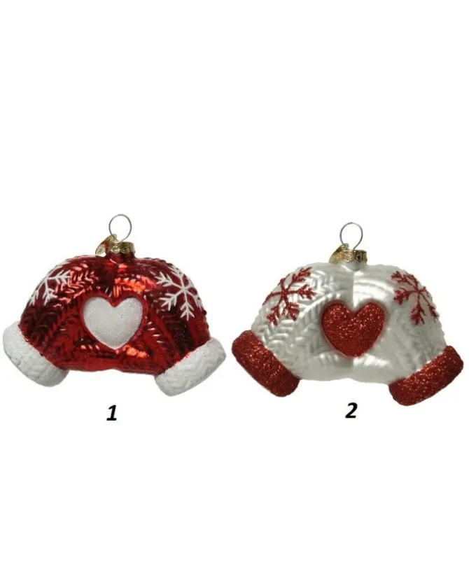 Appendino Di Vetro Guanti Con Cuore 2Col 1Pz