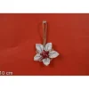 Appendino Fiore Natalizio 10Cm Bianco Per Decorazioni Di Natale