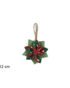 Appendino Fiore Scozzese 12Cm Per Albero Di Natale