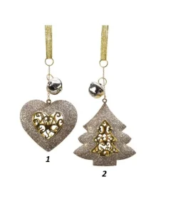 Appendino In Ferro Oro Cuore - Albero 15Cm Per Albero Di Natale 1Pz