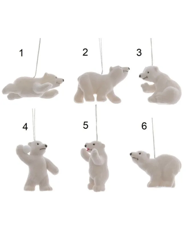 Appendino In Plastica Orso Polare Glitteratoiridescente 6 Sogetti 8,5 Cm