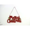 Appendino Scritta Merry Christmas Legno E Tessuto 11X21Cm