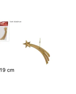 Appendino Stella Cometa 19Cm Oro Per Albero Di Natale