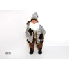 Babbo Natale Con Cappotto Pelliccia E Lanterna 79Cm
