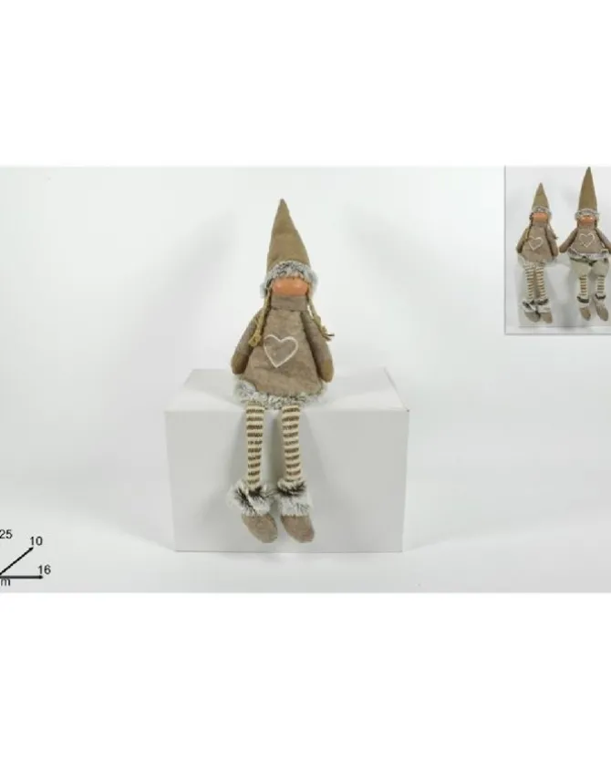 Bambola Seduta Con Pelliccia 25Cm 2 Varianti