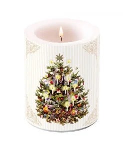 Candela Natalizia Con Disegno Albero