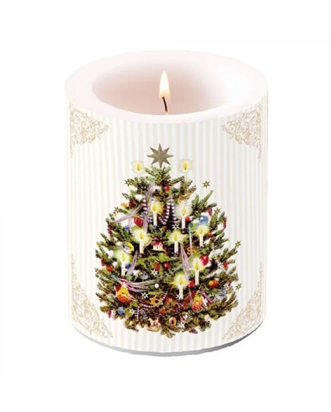 Candela Natalizia Con Disegno Albero