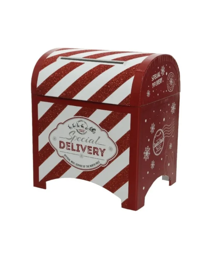 Cassetta Delle Delle Lettere In Cartone Rossa Con Strisce Bianche