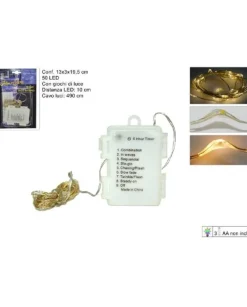 Catena 50 Luci Led Per Albero Di Natale Luce Calda 8 Giochi Di Luce