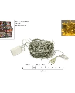 Catena 240 Luci Minilucciole Led Luce Bianco Caldo Per Albero Di Natale