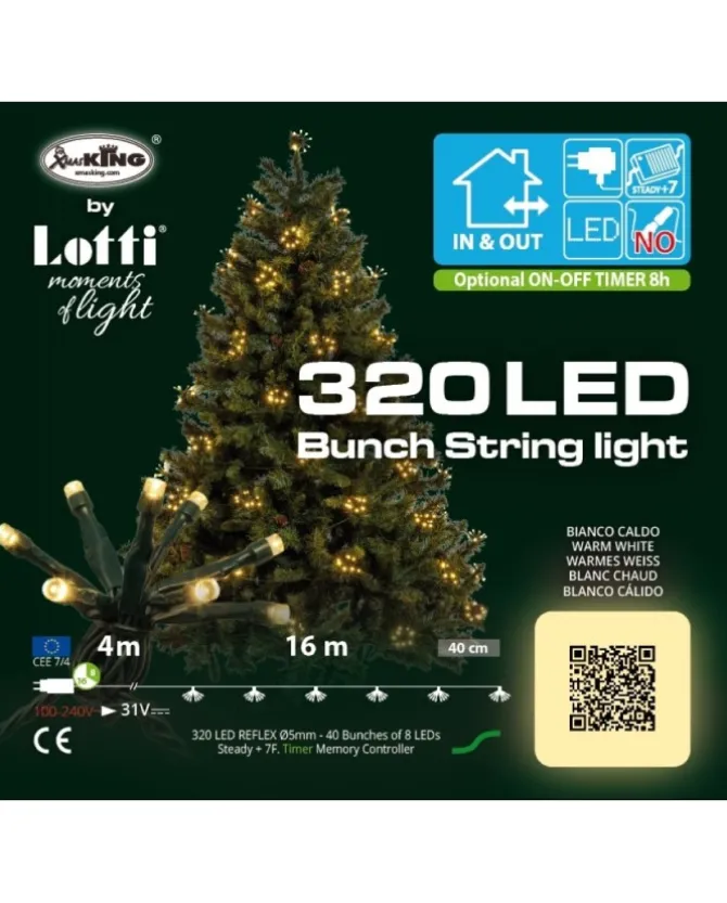 Catena Bunch Gx8 40 Gruppi Da 8 Led Bianco Caldo 4+16M