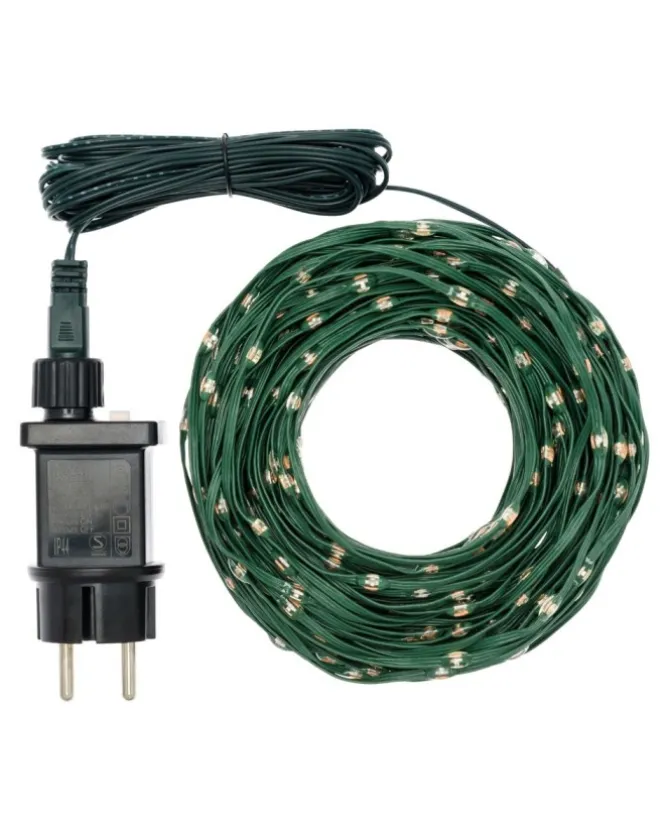 Catena Lineare 600 Gocce Di Luce Led 360° Bianco Catena Lineare 45M Mt