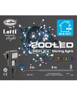 Catena Lineare Tl-C 200 Led Multicolor O5Mm Reflex, Memory Controller 8 Giochi