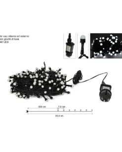 Catena Luci 240 Led Uso Esterno/Interno Bianco Freddo Per Albero Di Natale