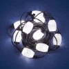 Catena Luci Per Esterno 10 Led Strobo Ovali Luce Bianca Diametro 3Cm 10Mt