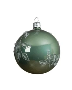 Confezione 6 Palline Decorate Verde Salvia 8 Cm