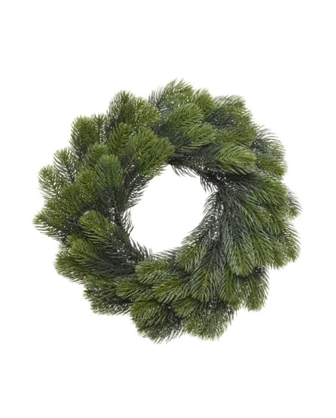 Corona Ghirlanda Di Pino Natalizia Diametro O50 Cm In Pe Effetto Real Touch
