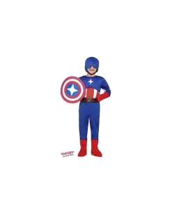 Costume Vestito Di Carnevale Super Capitano Bambino Da 7S A 10Xl