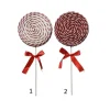 Decor Lecca Lecca Schiuma Glitter, Fiocco Raso Rosso In 2 Varianti