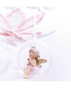 Decorazione Angioletto In Sfera Trasparente