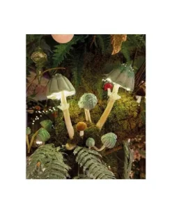 Decorazione Fungo In Velluto 4Col Assortiti