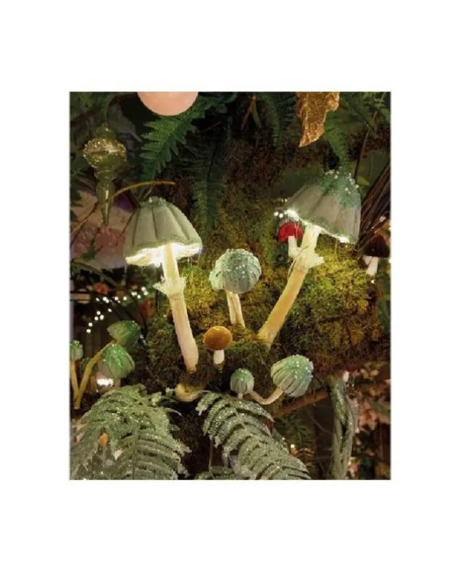 Decorazione Fungo In Velluto 4Col Assortiti