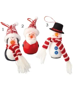 Decoro Da Albero Appendino Babbo/Pupazzo/Pinguino Con Led