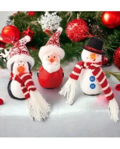 Decoro Da Albero Appendino Babbo/Pupazzo/Pinguino Con Led