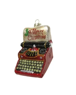 Decoro Da Albero Appendino In Vetro Macchina Da Scrivere