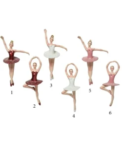 Decoro Da Albero Appendini Ballerine In Plastica Opaca 6Ass